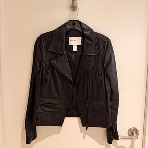 The Arrivals - Black Leather Moto Jacket